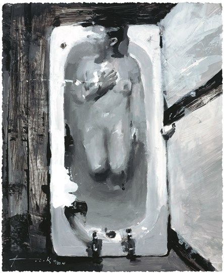 R.L in the Bath Tub by Christian Hook - Hand Finished Limited Edition on Paper
